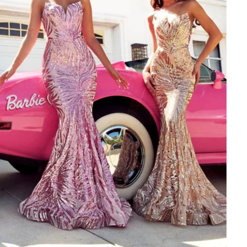 Portia & Scarlett Champagne Evening Gown